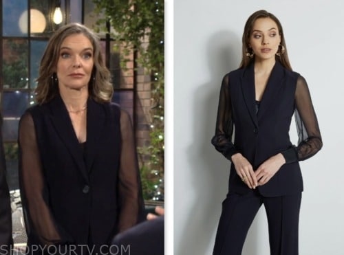 The Young and the Restless: July 2023 Diane Jenkins's Navy Blue Sheer ...