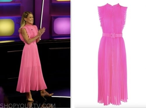 generation gap, kelly ripa, pink pleated belted dress