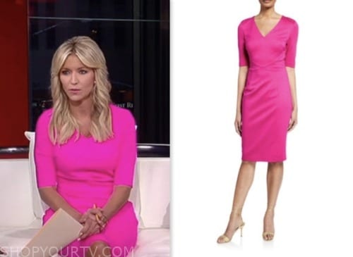 ainsley earhardt, fox and friends, fox news fashion, pink dress