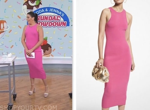katie stilo, the today show, hoda and jenna, pink knit dress