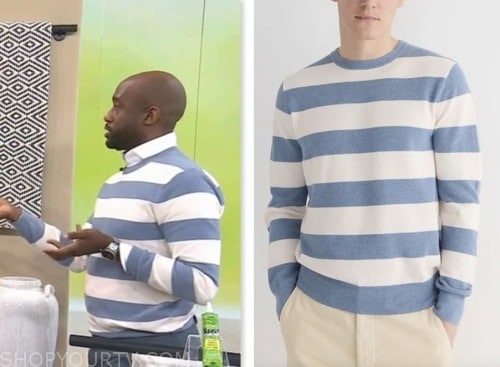 Mikel Welch, the today show, hoda and jenna, blue and white striped sweater