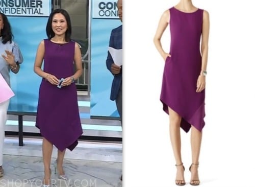 vicky nguyen, the today show, purple asymmetric dress