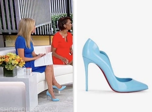 kayleigh mcenany, outnumbered ,fox news fashion, blue scallop pumps heels