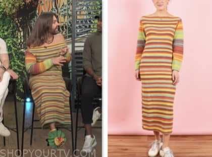 Jonathan van Ness, striped multicolor sweater dress, access daily