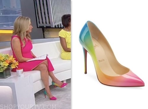 kayleigh mcenany, outnumbered, fox news fashion, rainbow ombre pumps heels