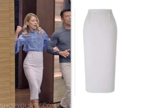 live with kelly and mark, kelly ripa, grey pencil skirt