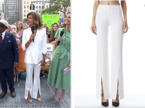 The Today Show: July 2023 Hoda Kotb's White Front Vented Pants | Shop ...