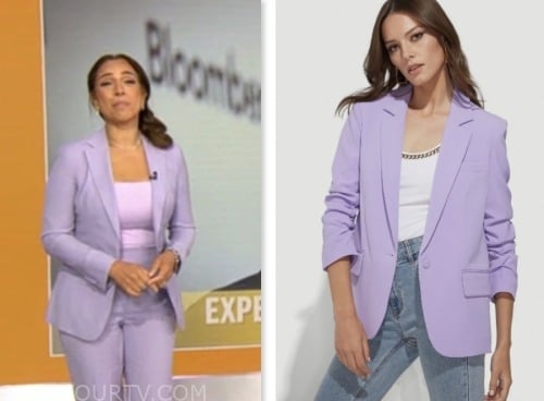 CBS Mornings: July 2023 Michelle Miller's Lavender Purple Blazer | Shop ...