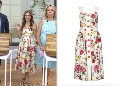 the today show, joy bauer, white floral midi dress