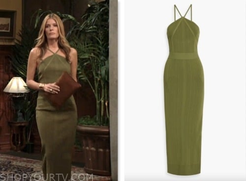 phyllis newman, michelle stafford, green halter dress, the young and the restless