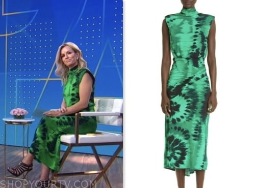 dr. jennifer ashton, good morning america, gma3, green and black tie dye midi dress