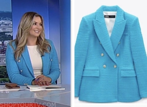 Katie Pavlich, america reports, fox news fashion, blue tweed double breasted blazer
