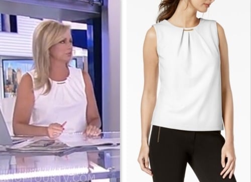 america reports, white pleated sleeveless top, fox news fashion, sandra smith