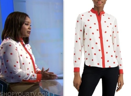 Laura Coates, cnn fashion, red and white polka dot shirt, inside politics with dana bash