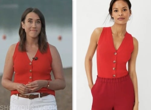 the today show, maggie vespa, red sweater vest
