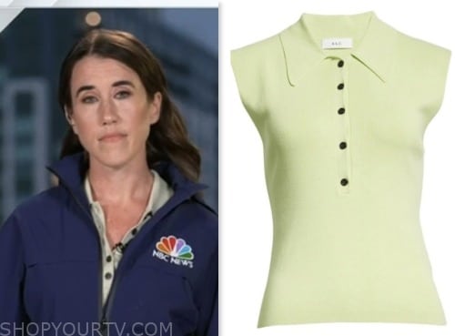 the today show, maggie vespa, light green polo shirt