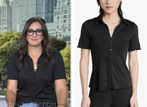 savannah sellers, the today show, black ribbed knit cardigan top