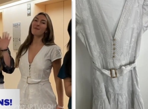 mimi geller, good morning america, white embroidered dress