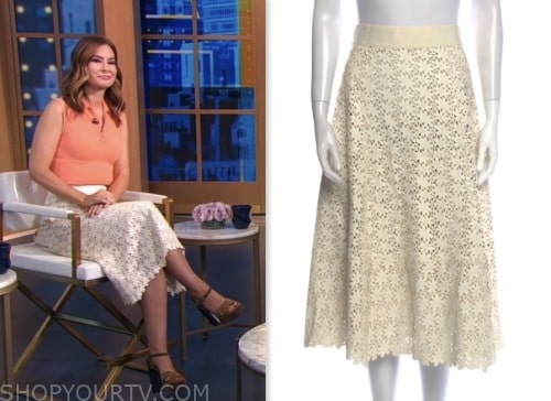 Good Morning America: July 2023 Rebecca Jarvis's Ivory Lace Midi Skirt ...