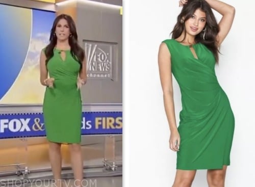 brooke singman, fox and friends, fox news fashion, green keyhole dress