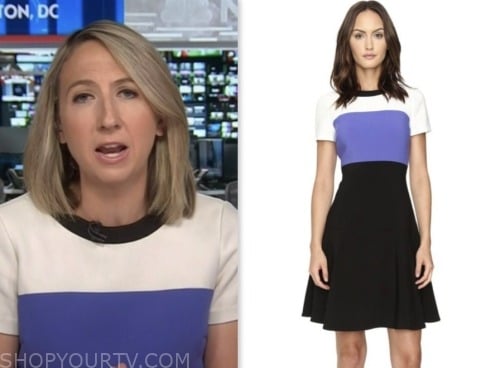 julia ainsley, nbc news daily, colorblock dress