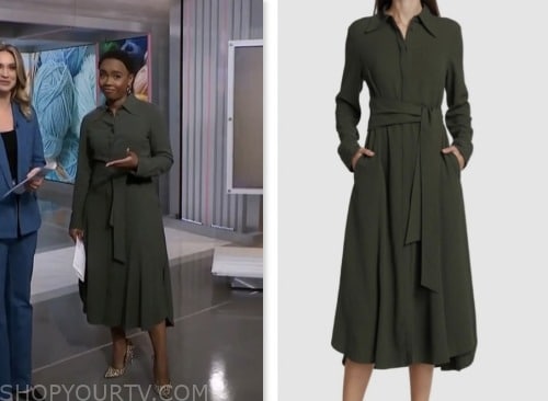 NBC News Daily: July 2023 Zinhle Essamuah's Green Midi Shirt Dress ...