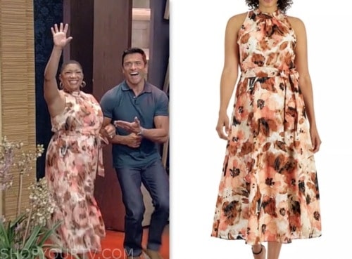 deja vu, live with kelly and mark, orange floral halter midi dress