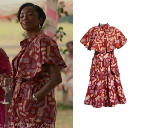 Sweet Magnolias: Season 3 Episode 5 Helen's Red Printed Dress | Shop ...