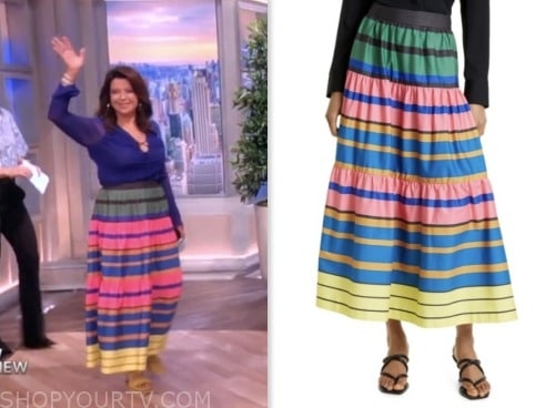 The View: July 2023 Ana Navarro's Multicolor Striped Maxi Skirt | Shop ...