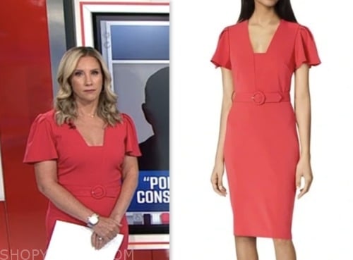 CNN News Central: August 2023 Jessica Schneider's Red Belted Sheath ...