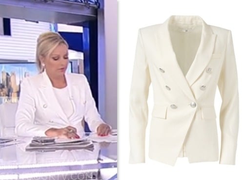 sandra smith, america reports, white double breasted blazer, fox news fashion