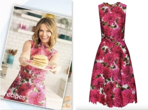 the today show, savannah guthrie, pink floral belted midi dress