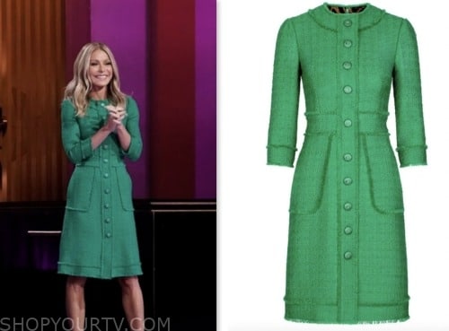 generation gap, green tweed dress, kelly ripa
