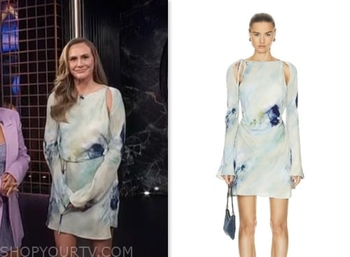 keltie knight, blue tie dye mini dress, E! news