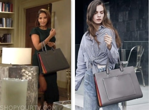 the young and the restless, lily winters, christel khalil, grey briefcase tote bag