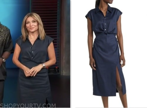 Access Hollywood: August 2023 Kit Hoover's Navy Blue Twist Front Dress ...