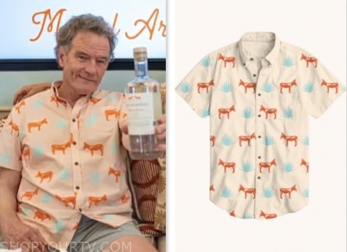 Bryan Cranston, E! news, beige donkey shirt