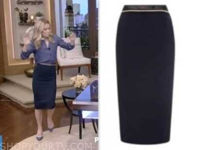 kelly ripa, live with kelly and mark, navy pencil skirt