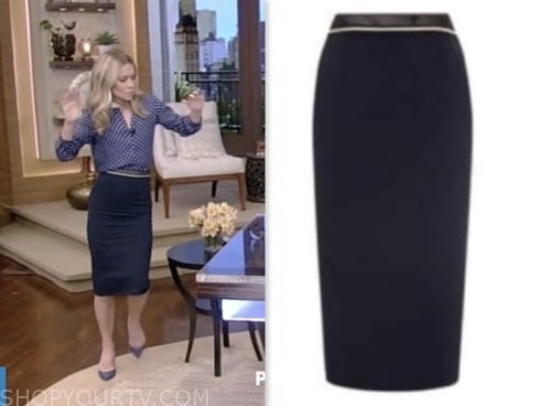 kelly ripa, live with kelly and mark, navy pencil skirt