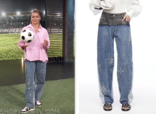 Sarah Gorden, access daily, two-tone embellished jeans