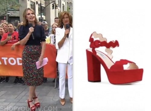 Prada scalloped suede platform sandal sale