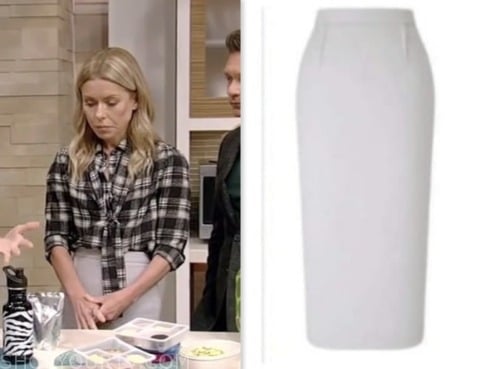 live with kelly and mark, kelly ripa, grey pencil skirt