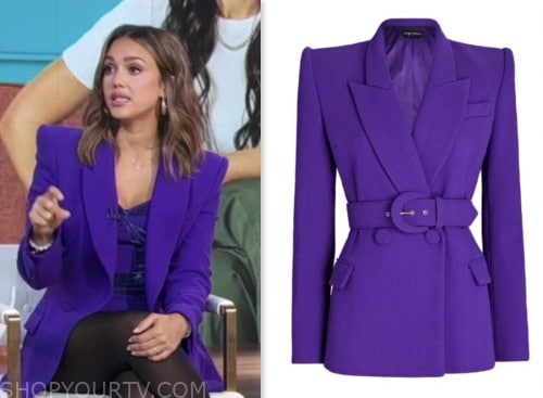 gma3, good morning america, jessica alba, purple double breasted blazer
