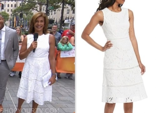 the today show, hoda and jenna, hoda kotb, white eyelet embroidered dress