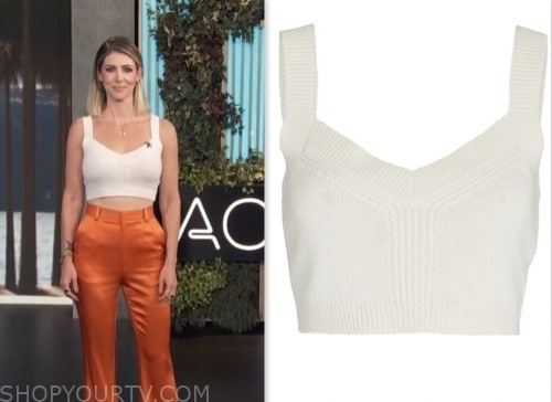 kelly rizzo, access daily, ivory white knit crop top