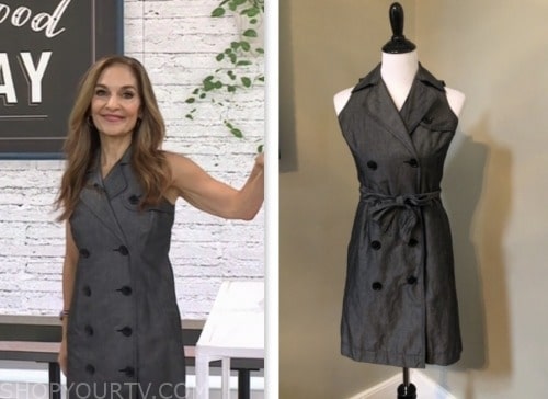 the today show, joy bauer, grey double breasted vest dress