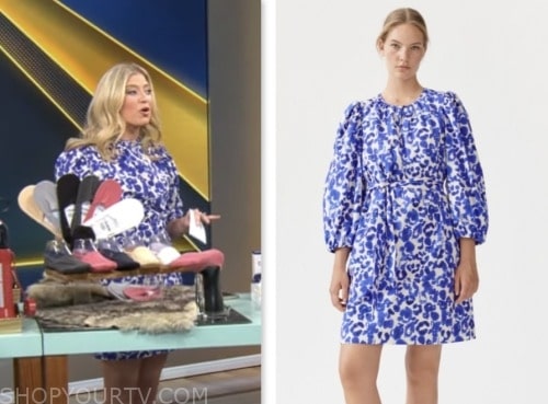 CBS Mornings: August 2023 Ashley Bellman's Blue Abstract Printed Mini ...