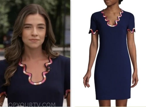 Julie Tsirkin, navy scalloped dress, nbc news daily