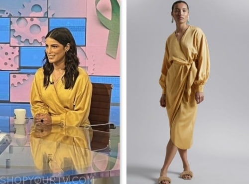 KATIE HORWITCH, yellow wrap midi dress, nbc news daily