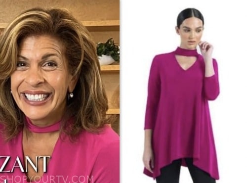 hoda kotb, the today show, hoda and jenna, pink cutout tunic top